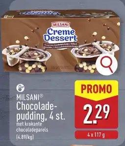 ALDI Milsani chocolade pudding aanbieding