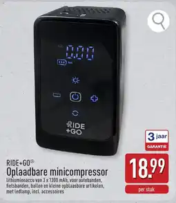 ALDI Ride +go oplaadbare minicompressor aanbieding