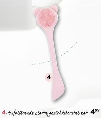 Exfoliërende platte gezichtsborstel kat