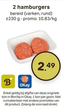 Bon Ap 2 hamburgers aanbieding