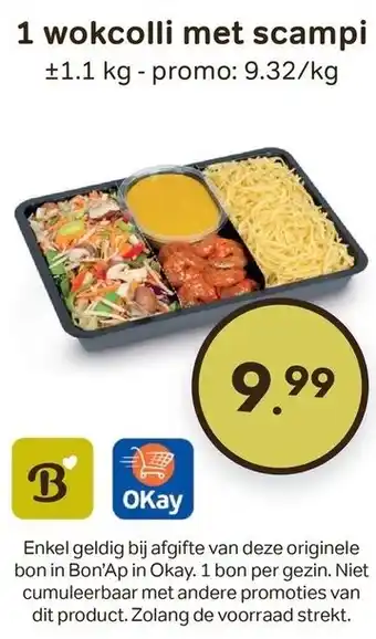 1 wokcolli met scampi