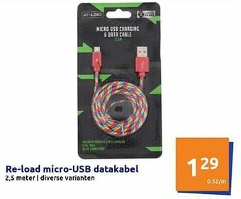 Re-load micro-usb datakabel