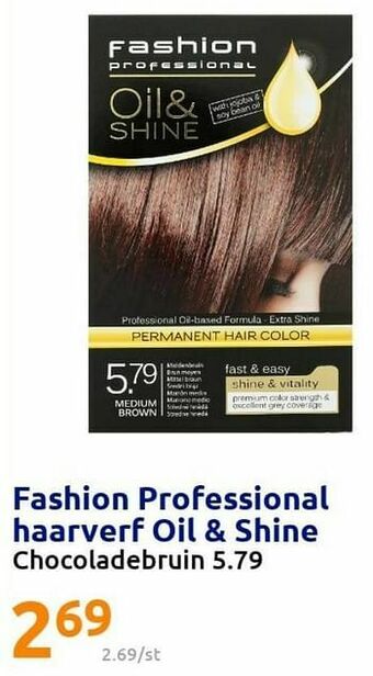 Action Fashion professional haarverf oil + shine aanbieding