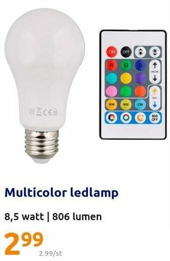 Action Multicolor ledlamp aanbieding