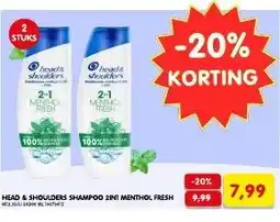 Yess Head & shoulders shampoo 2in1 menthol fresh aanbieding