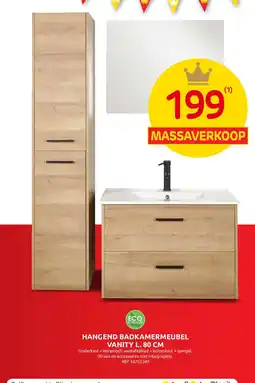 Brico Hangend badkamermeubel vanity l. aanbieding