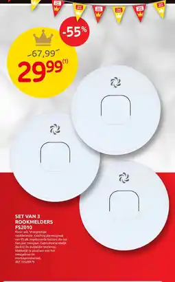 Brico Set van 3 rookmelders aanbieding