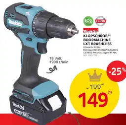 Brico Klopschroef-boormachine lxt brushless aanbieding