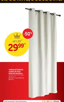 Brico Verduisterend gordijn met ringen boréal aanbieding
