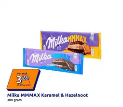 Action milka mmax karamel & hazelnoot aanbieding