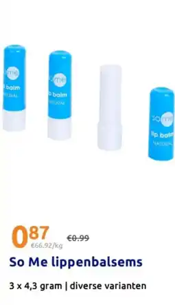 Action So Me lippenbalsems aanbieding