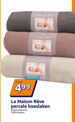 Action La Maison Rêve percale hoeslaken aanbieding