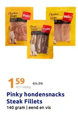 Action Pinky hondensnacks Steak Fillets aanbieding