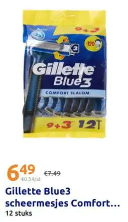 Action Gillette Blue3 scheermesjes Comfort aanbieding