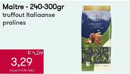 Peltri truffout Italiaanse pralines aanbieding