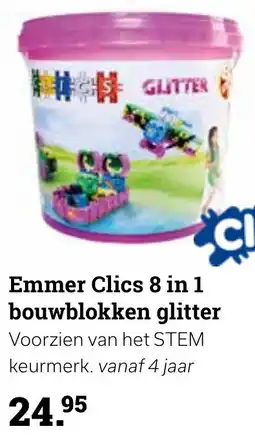Europoint Emmer Clics 8 in 1 bouwblokken glitter aanbieding