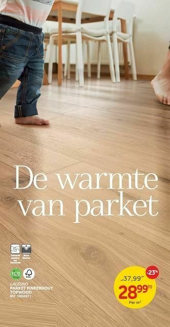 Brico Parket fineerhout topwood aanbieding
