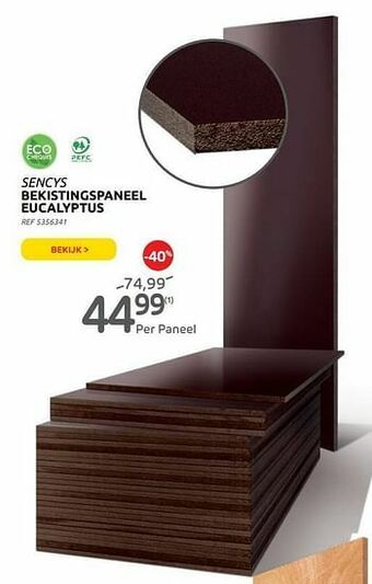 Brico BEKISTINGSPANEEL EUCALYPTUS aanbieding