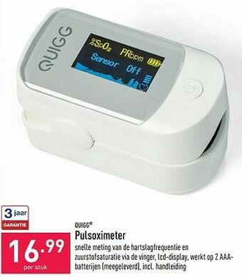 ALDI Quigg pulsoximeter aanbieding