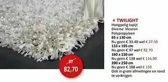 Weba Twilight hoogpolig tapijt aanbieding