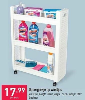 ALDI Opbergrekje op wieltjes aanbieding