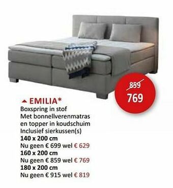 Emilia boxspring in stof
