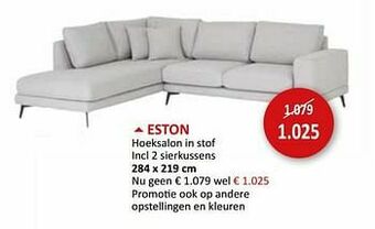 Weba Eston hoeksalon in stof aanbieding