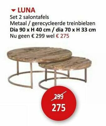 Weba Luna set 2 salontafels aanbieding