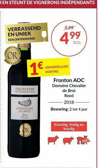 Intermarché Fronton Aoc Domaine Chevalier De Brot aanbieding