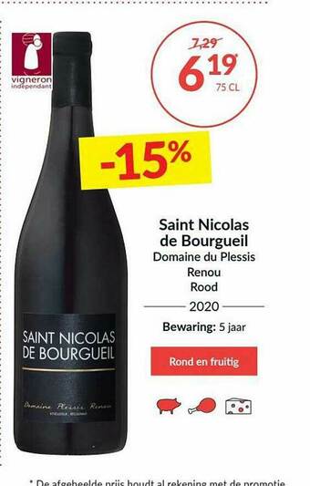 Intermarché Saint Nicolas De Bourgueil Domaine Du Plessis Renou aanbieding