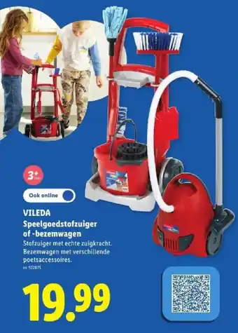 Vileda speelgoedstofzuiger of -bezemwagen