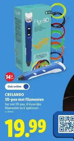 Lidl Crelando 3D-pen met filamenten aanbieding