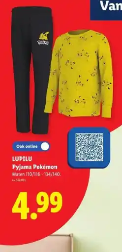 Lidl Pyjama Pokémon aanbieding