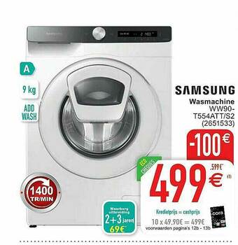 Cora Samsung Wasmachine aanbieding