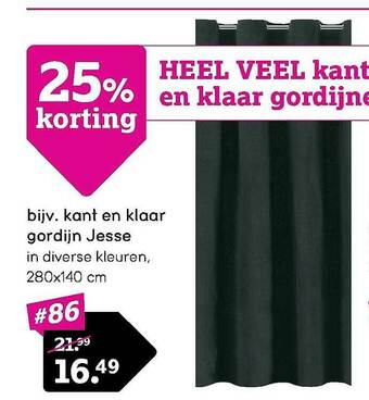 Leen Bakker Kant En Klaar Gordijn Jesse aanbieding