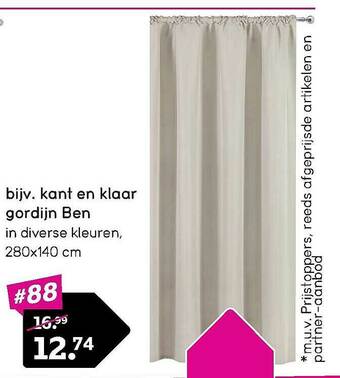Leen Bakker Kant En Klaar Gordijn Ben aanbieding