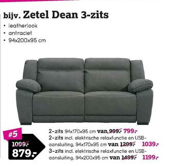 Leen Bakker Zetel Dean 3 Zits aanbieding