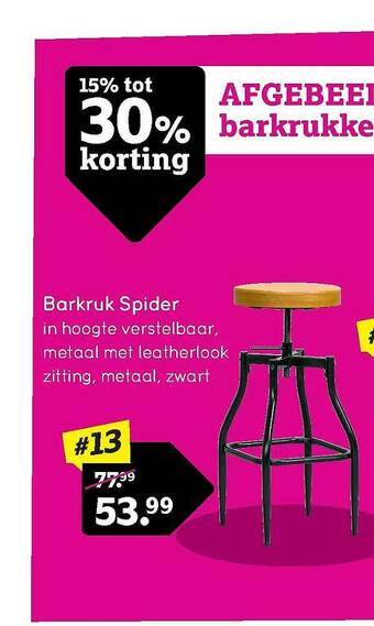 Leen Bakker Barkruk Spider aanbieding