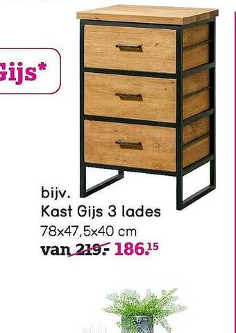 Leen Bakker Kast Gijs 3 Lades aanbieding