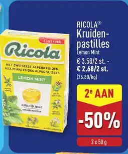 ALDI Ricola kruiden pastilles aanbieding