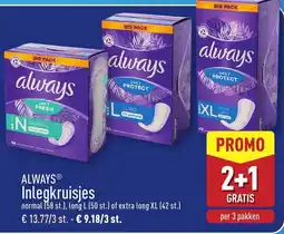 ALDI Always inlegkruisjes aanbieding