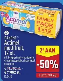 ALDI Danone actimel multifruit aanbieding