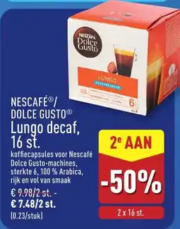 ALDI Nescafé dolce gusto lungo decaf aanbieding