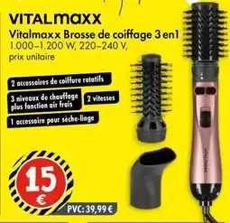 TEDi Vitalmaxx Brosse de coiffage 3 enl aanbieding