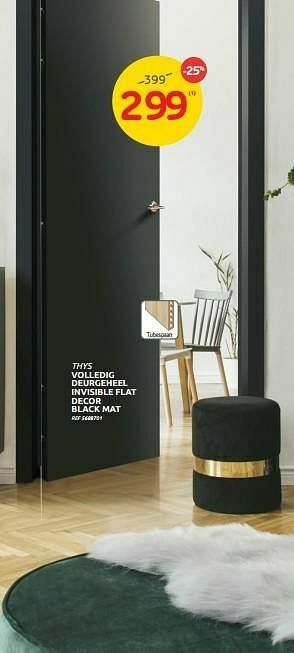 Brico Volledig deurgeheel invisible flat decor black mat aanbieding