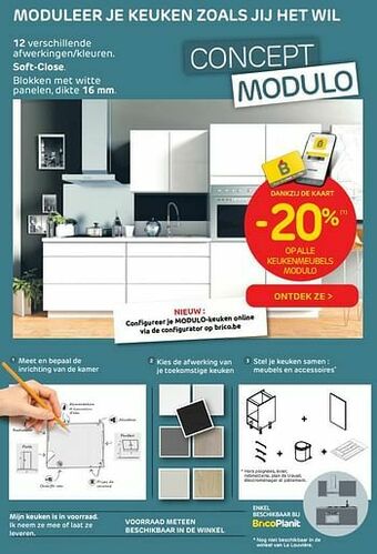 Brico -20% op alle keukenmeubels modulo aanbieding