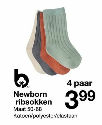 Zeeman Newborn ribsokken aanbieding