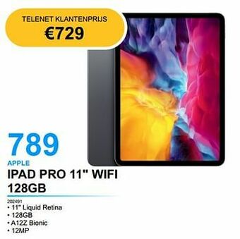 PCS Knokke Apple ipad pro 11`` wifi 128gb aanbieding