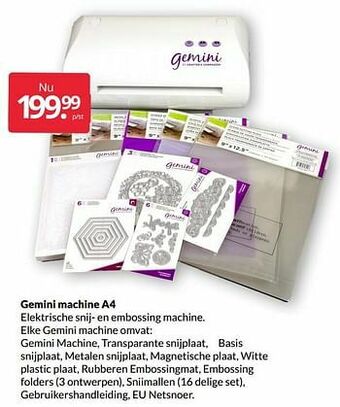 Boekenvoordeel Gemini machine a4 aanbieding
