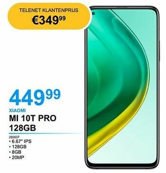 AUVA Xiaomi mi 10t pro 128gb aanbieding